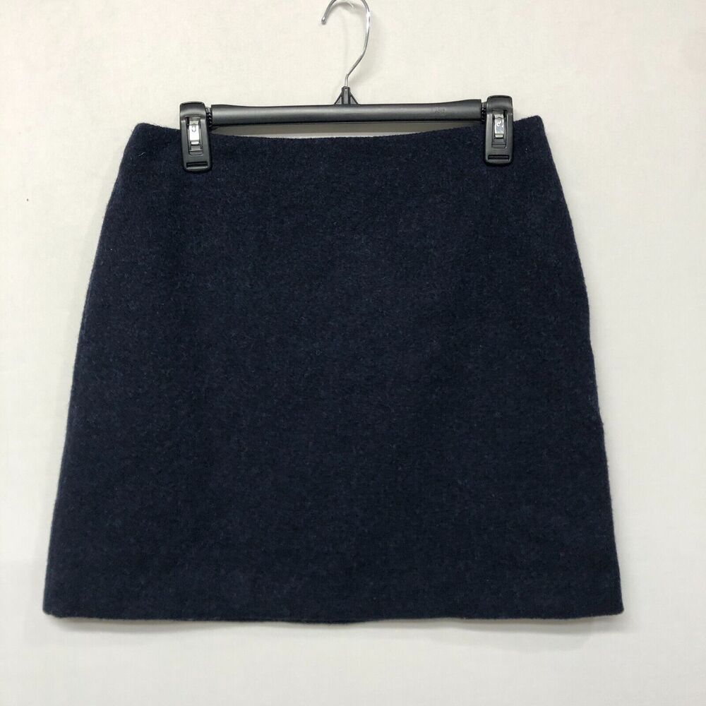 Uniqlo Women Wool Blend Skirt Size 6 Dark Blue M205 -4